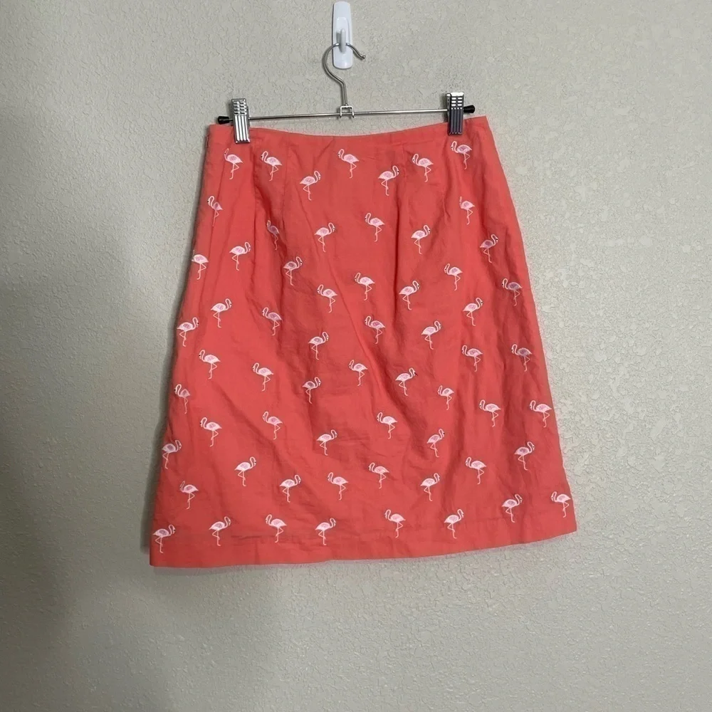 Talbots Flamingo Printed Skirt 2 Petite